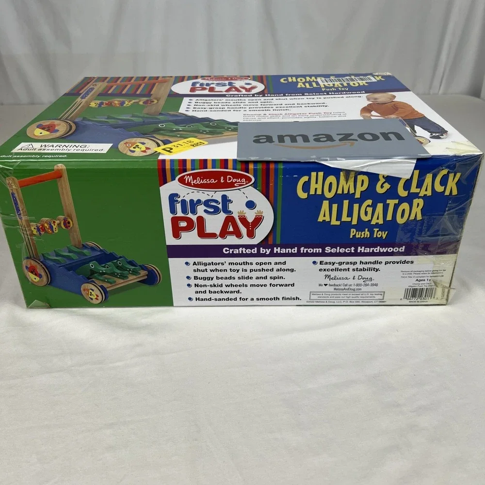 Melissa & Doug First Play Chomp & Clack Alligator Push Toy Walker 3011